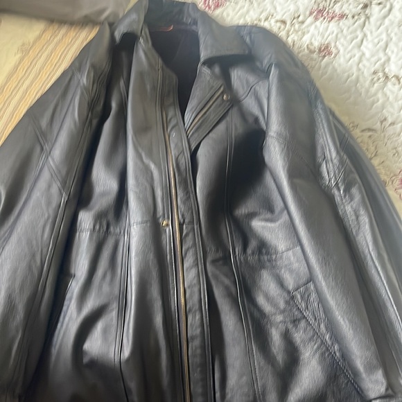 1 XL Loco Signature Black Leather Winter Trenchcoat - Picture 4 of 8